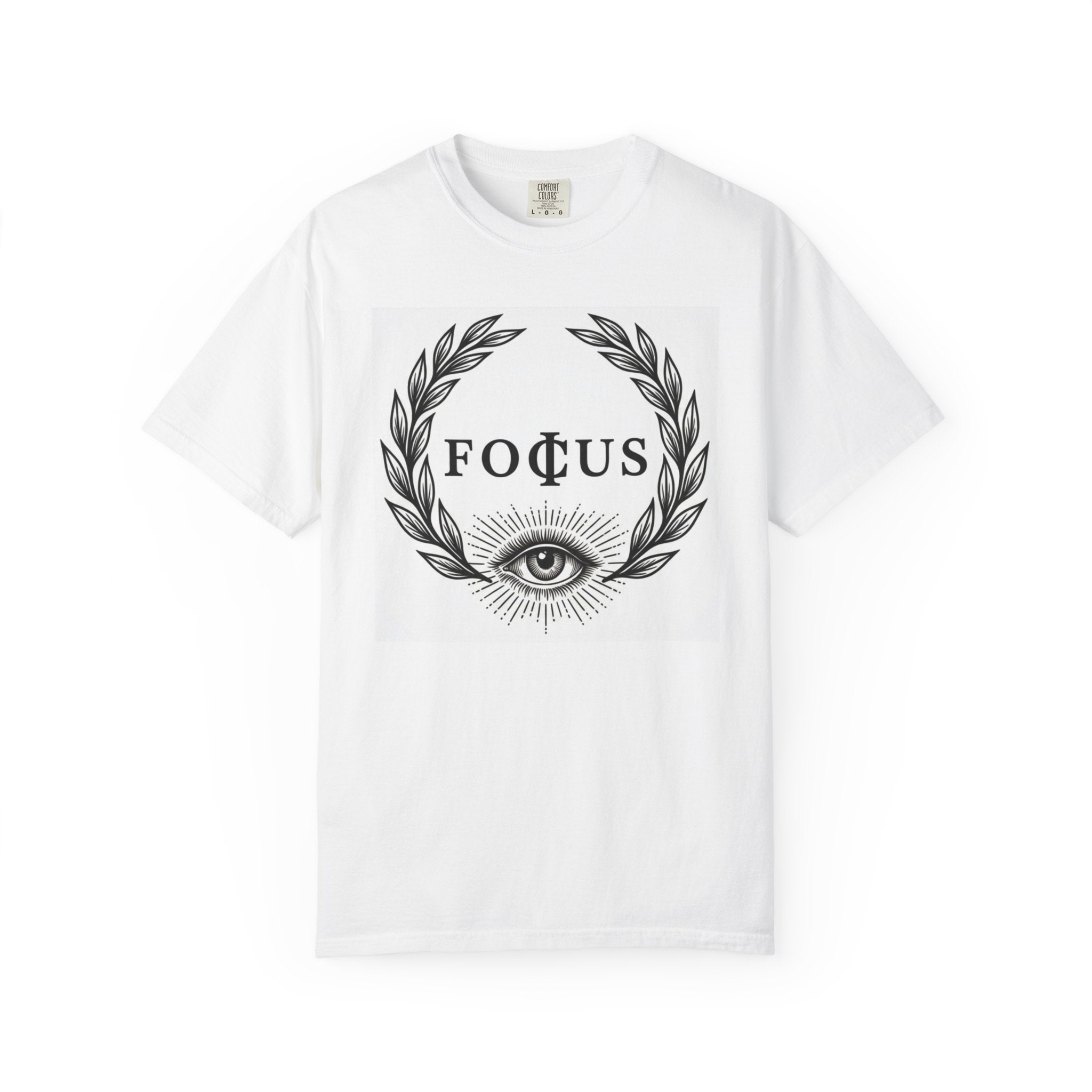 Focus Eye Laurel T-shirt | All-Seeing Eye Illustration, Motivational Typography