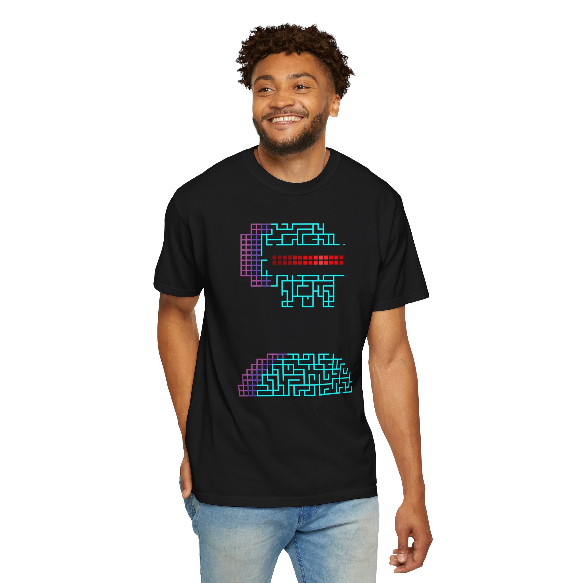 Retro Maze Pixel Pac-Man T-shirt | Neon Gamer Arcade Tee