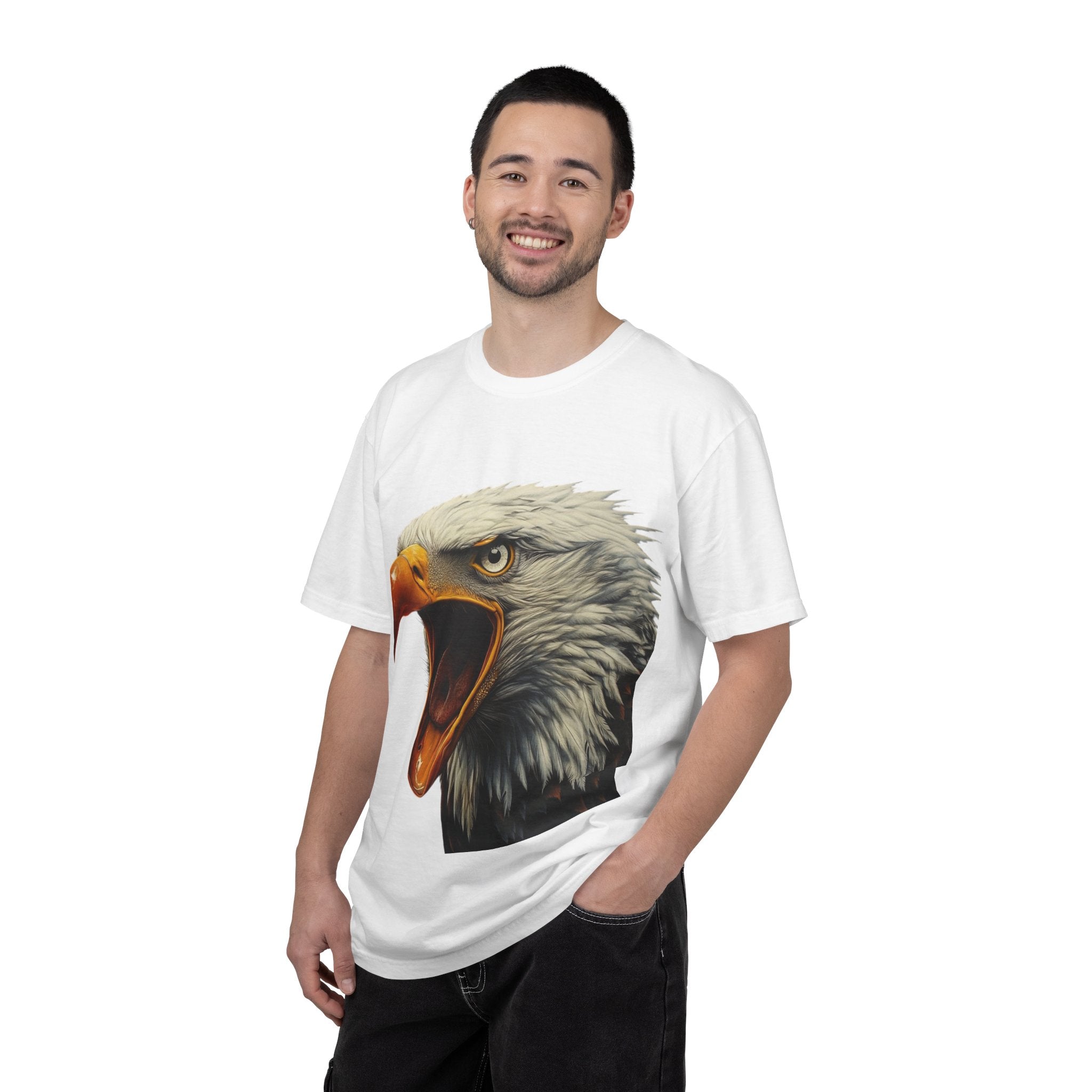 Bald Eagle Graphic T-Shirt – Patriotic Eagle Head & Perched Back Print