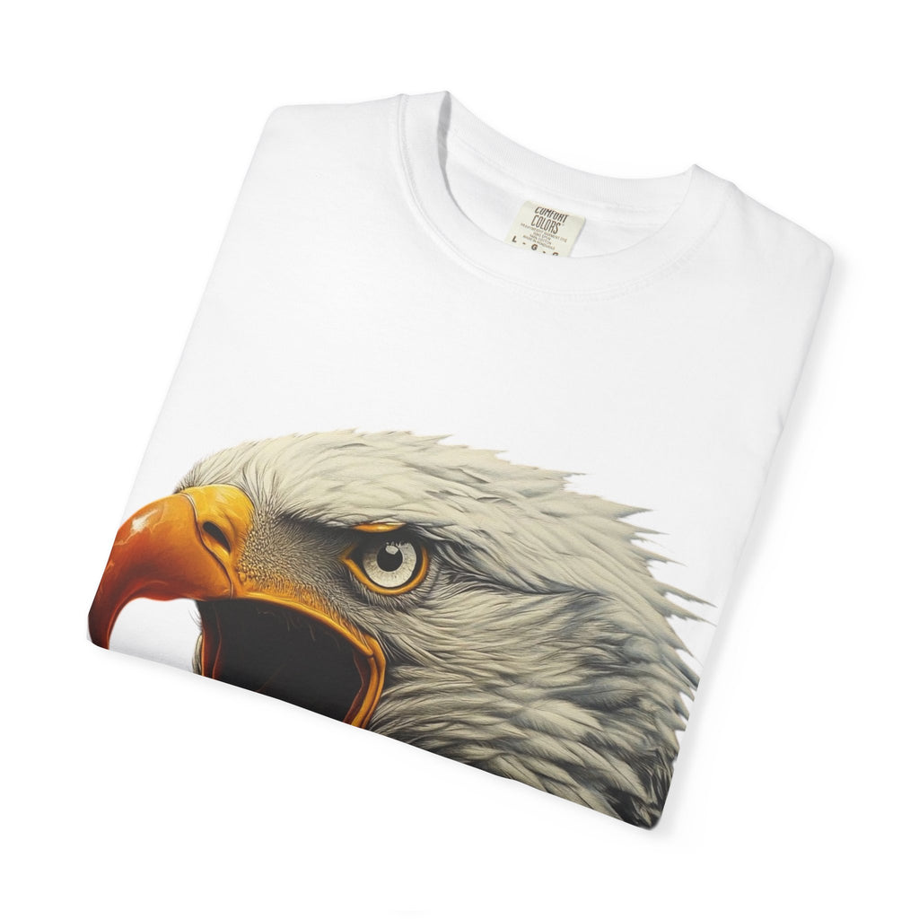 Bald Eagle Graphic T-Shirt – Patriotic Eagle Head & Perched Back Print