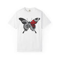Mystic Moth Tee — Red Kabuki Mask Butterfly Graphic T-Shirt