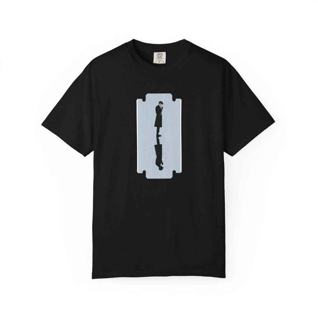 Razor Reflection T-Shirt — Minimalist Double Silhouette Design