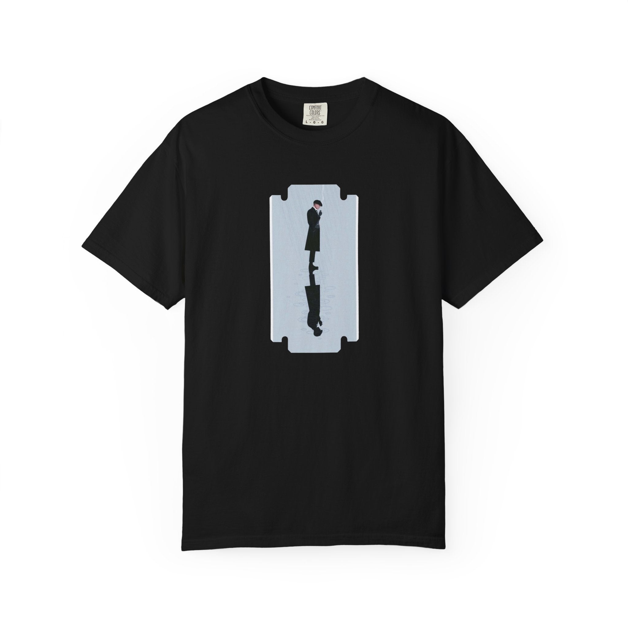 Razor Reflection T-Shirt — Minimalist Double Silhouette Design