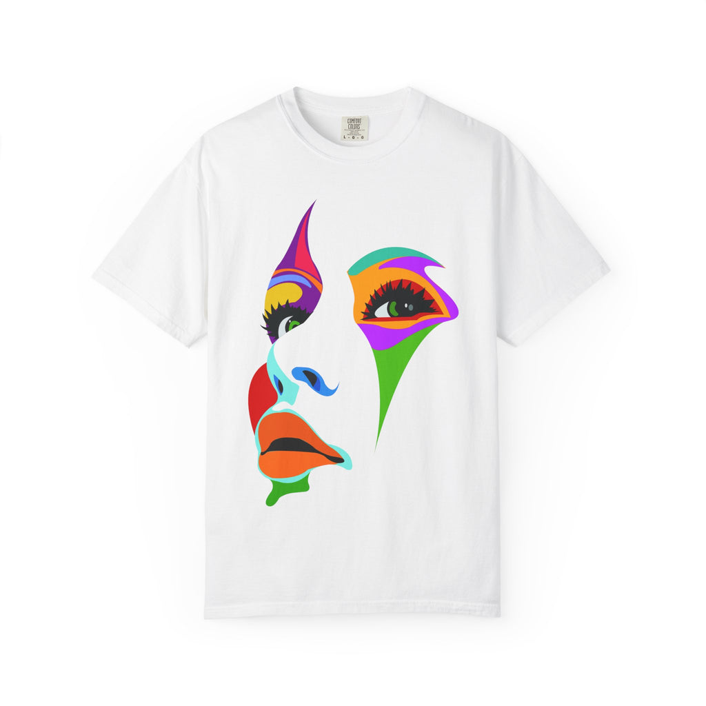 Colorful Abstract Face T-shirt | Pop Art Portrait, Rainbow Minimalist Design
