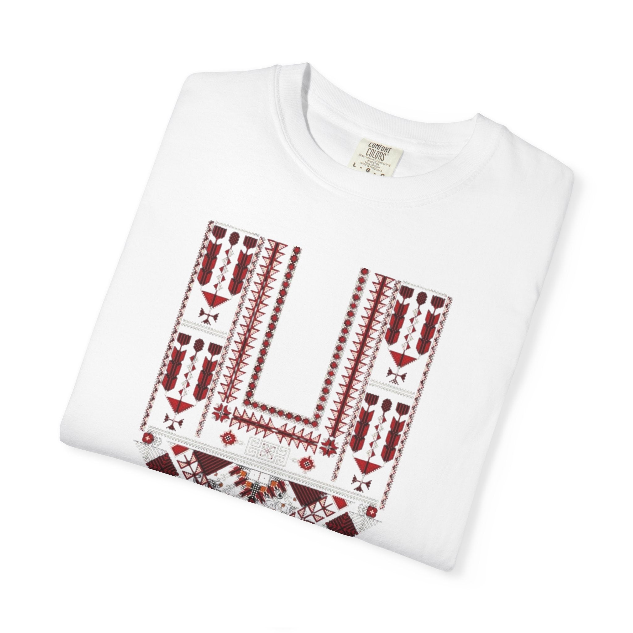 Embroidered Geo Necklace T-Shirt — Tribal Chevron Graphic Tee