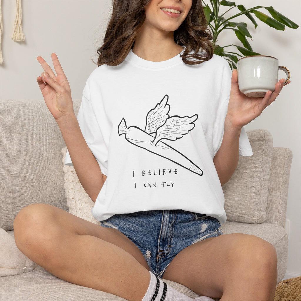 I Believe I Can Fly T-Shirt — Minimal Dove Sketch Tee