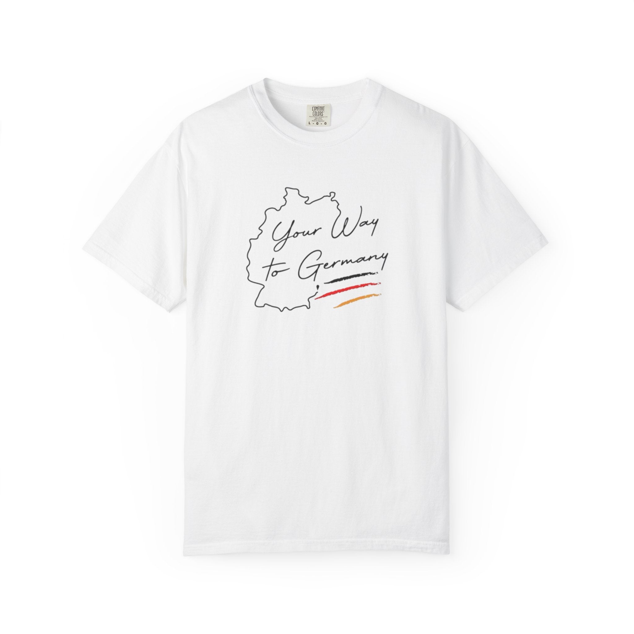 Your Way to Germany T-Shirt — Map Design with Script Text