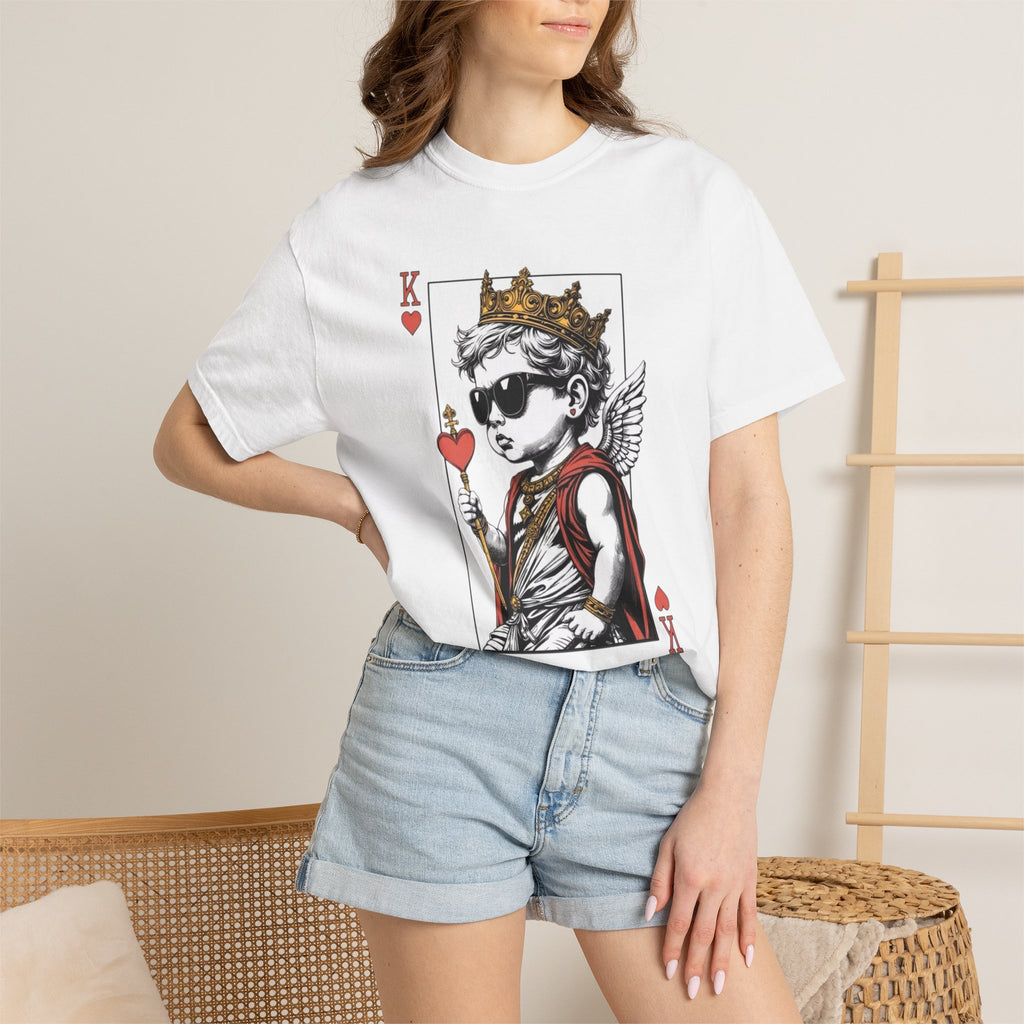 King of Hearts Cupid T-Shirt — Retro Playing Card Design