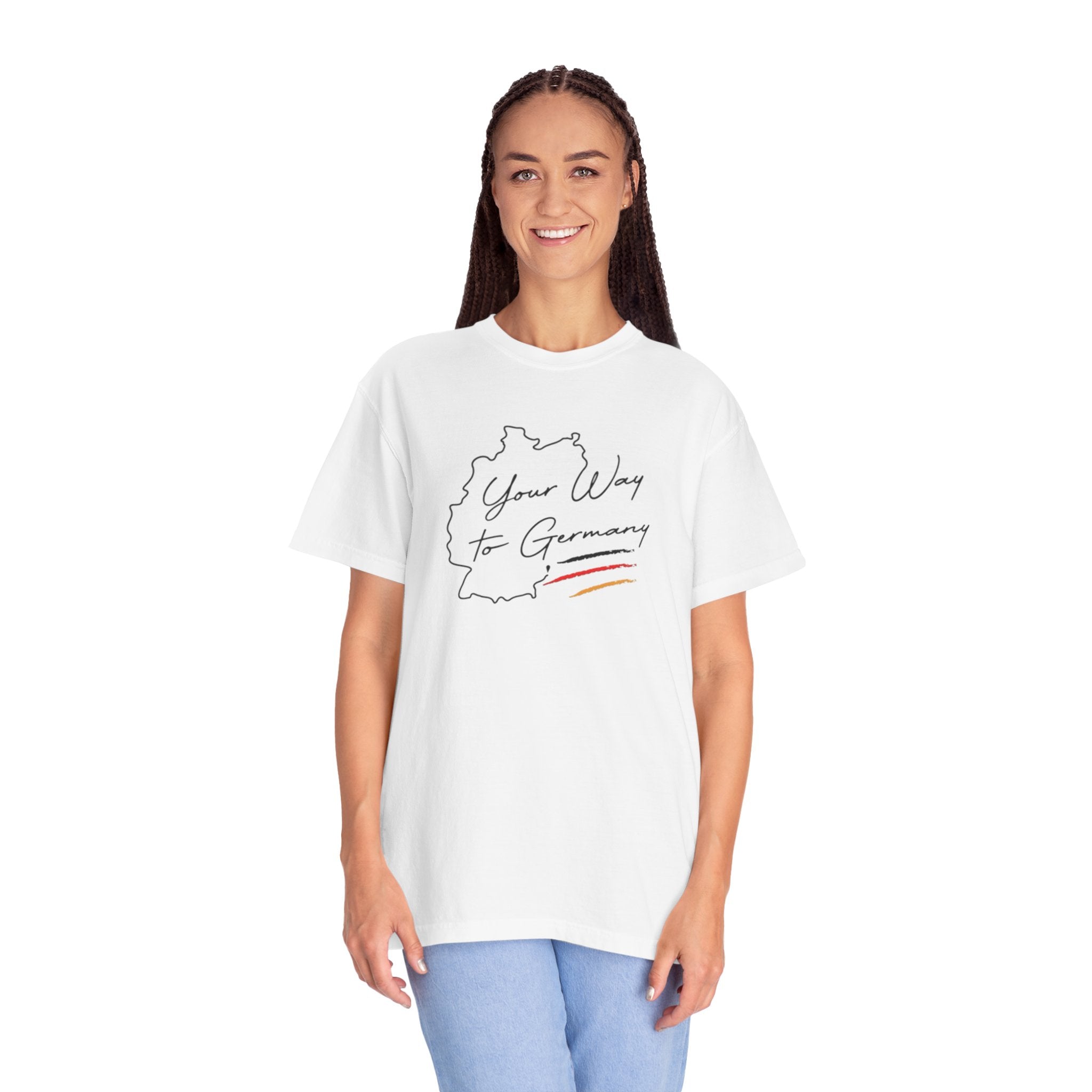 Your Way to Germany T-Shirt — Map Design with Script Text