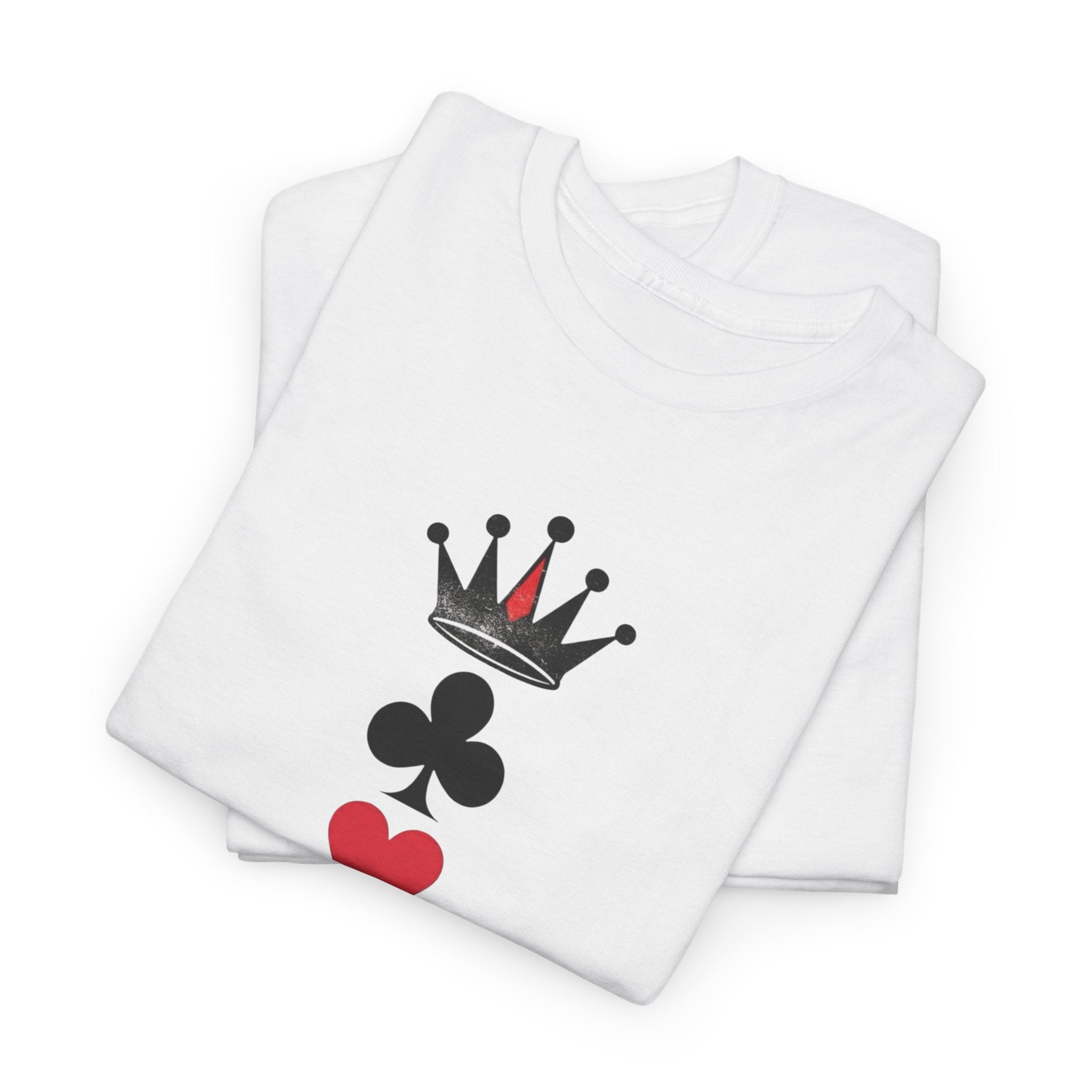 Playing Card Suits Tee — Crown & Suits Vertical Design