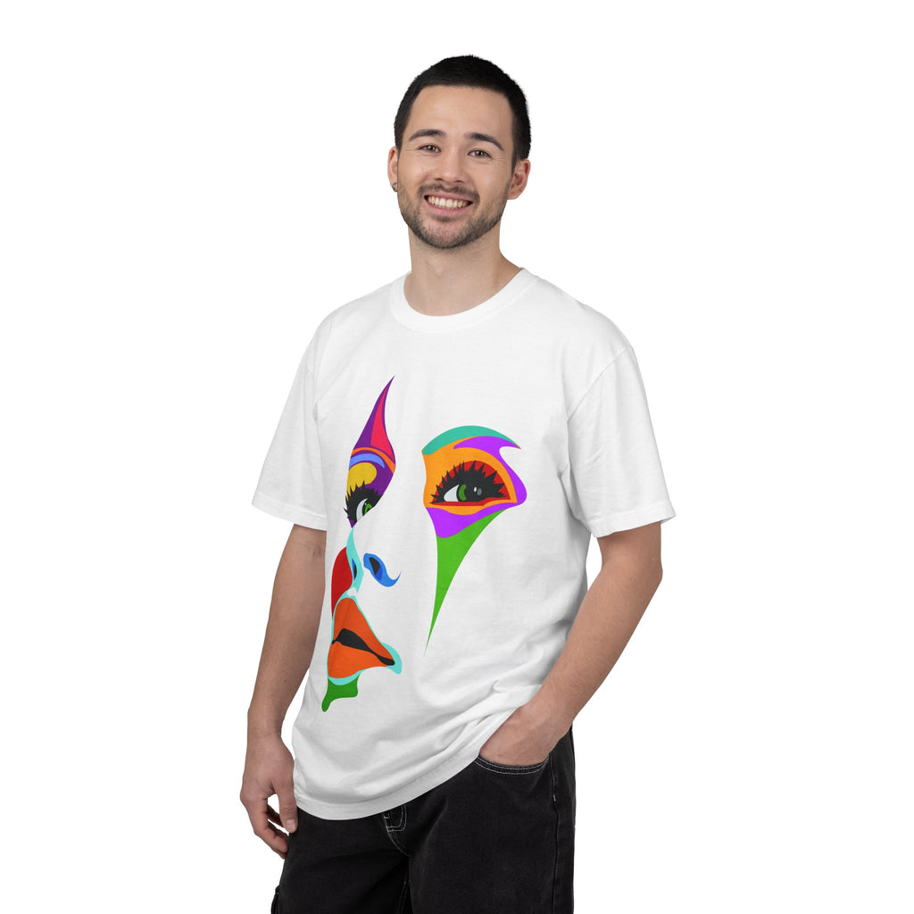 Colorful Abstract Face T-shirt | Pop Art Portrait, Rainbow Minimalist Design