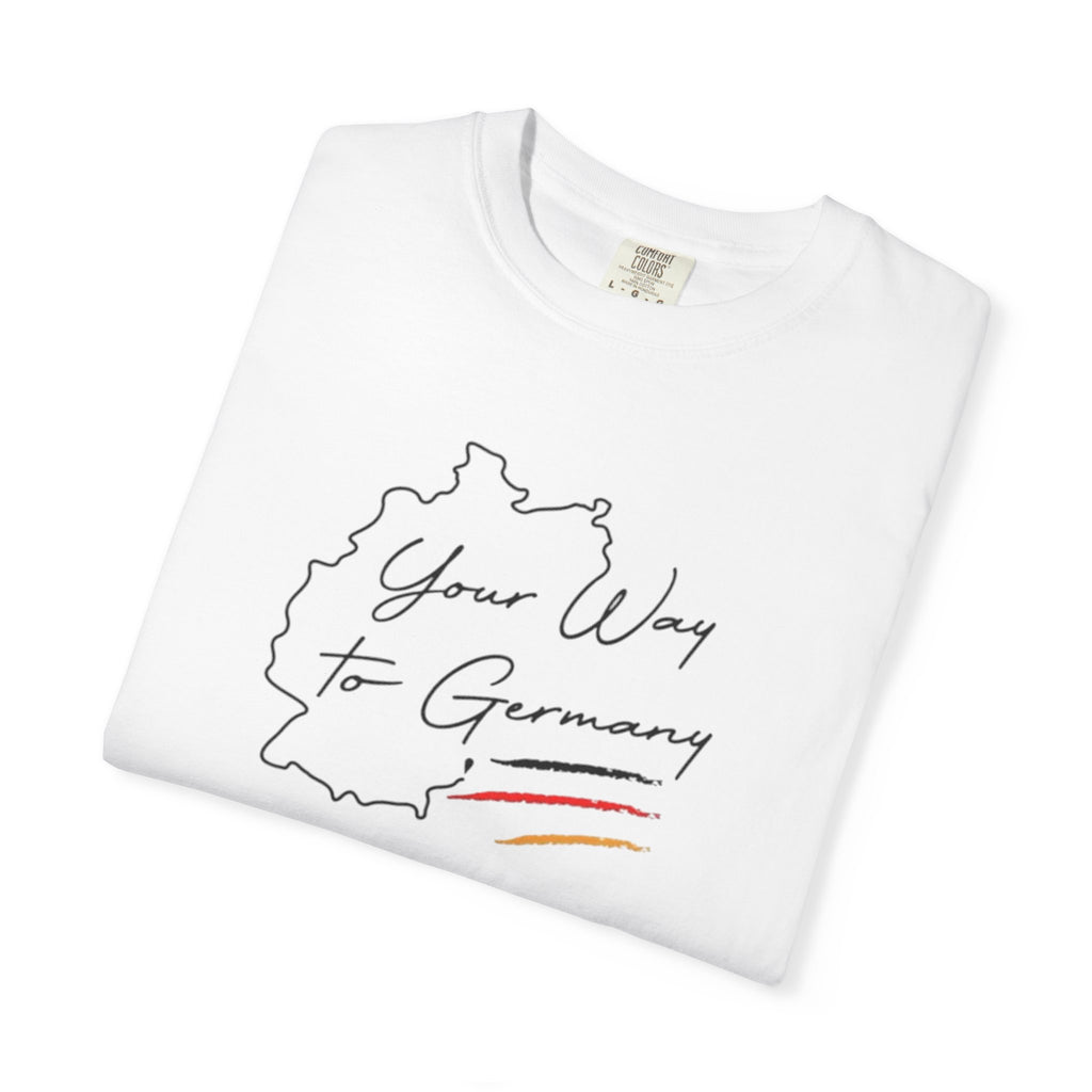 Your Way to Germany T-Shirt — Map Design with Script Text