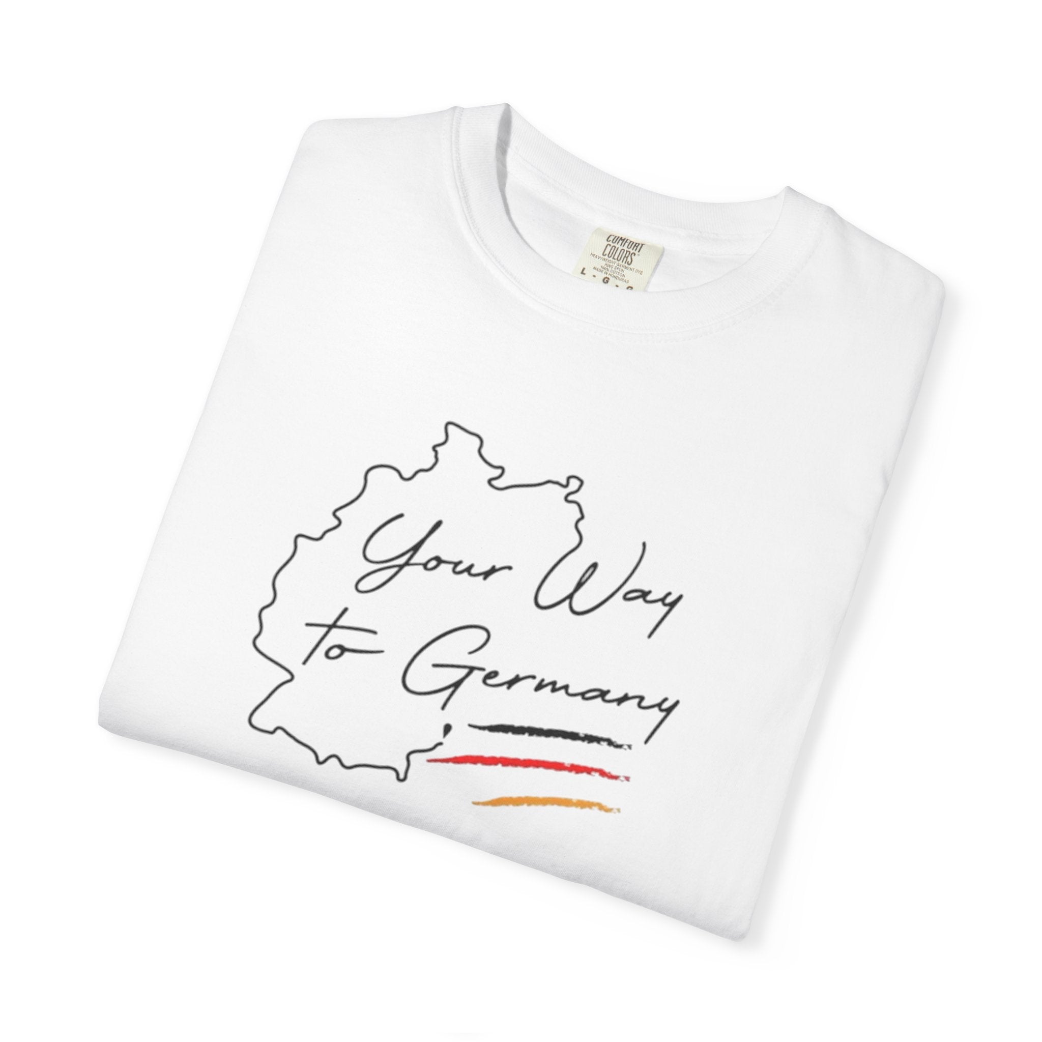 Your Way to Germany T-Shirt — Map Design with Script Text