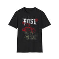 Rose Typography T-Shirt | Gothic Red Roses, Floral Script