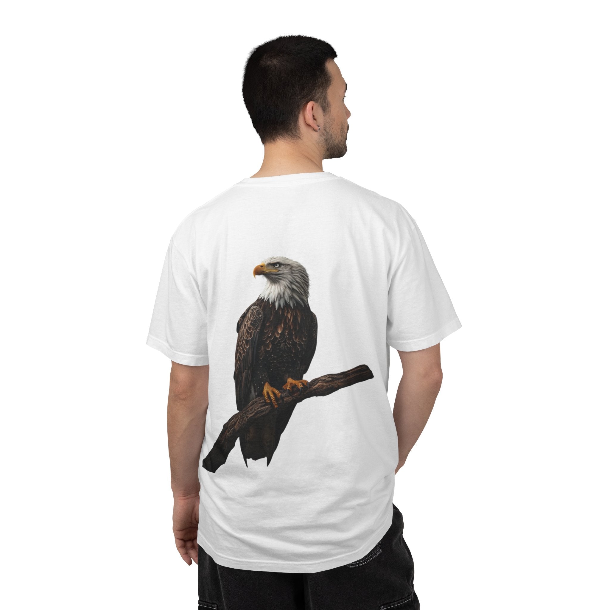 Bald Eagle Graphic T-Shirt – Patriotic Eagle Head & Perched Back Print